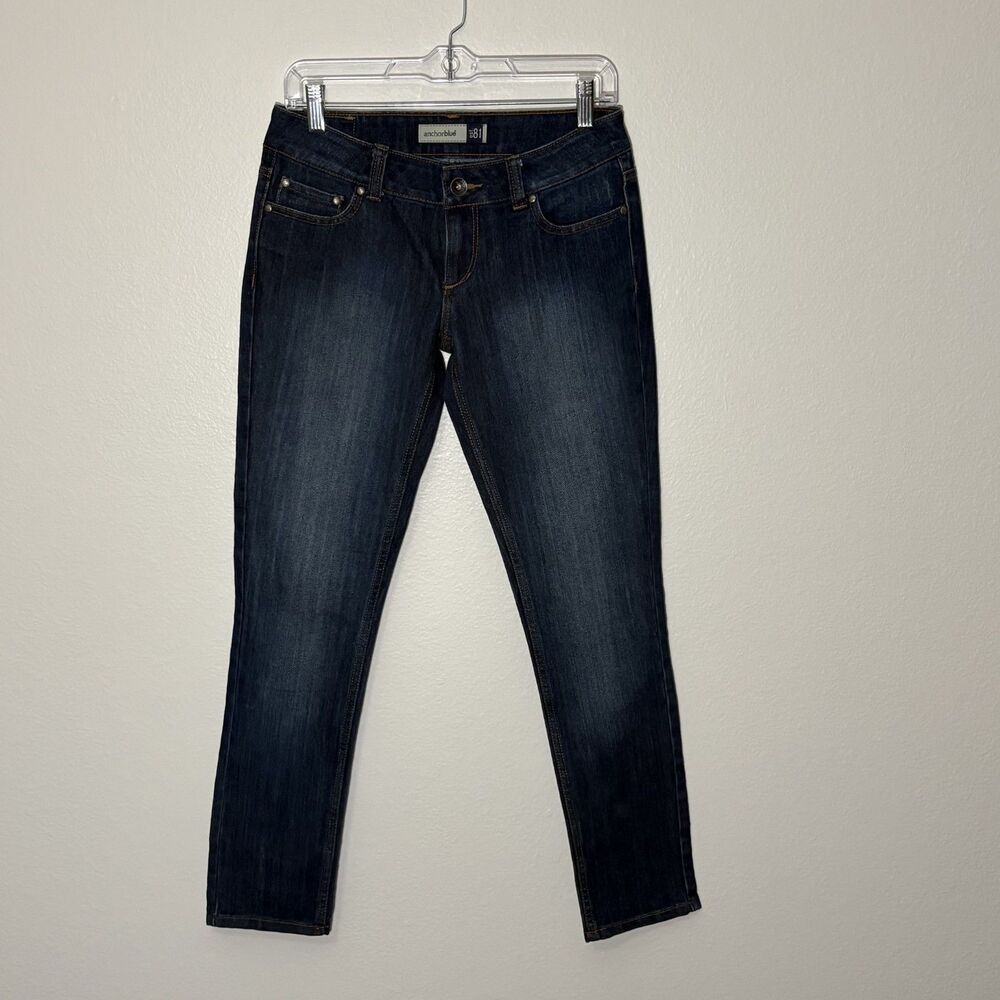 Anchor Blue Y2K Low Rise Dark Wash Jeans Super Skinny Iris 5S